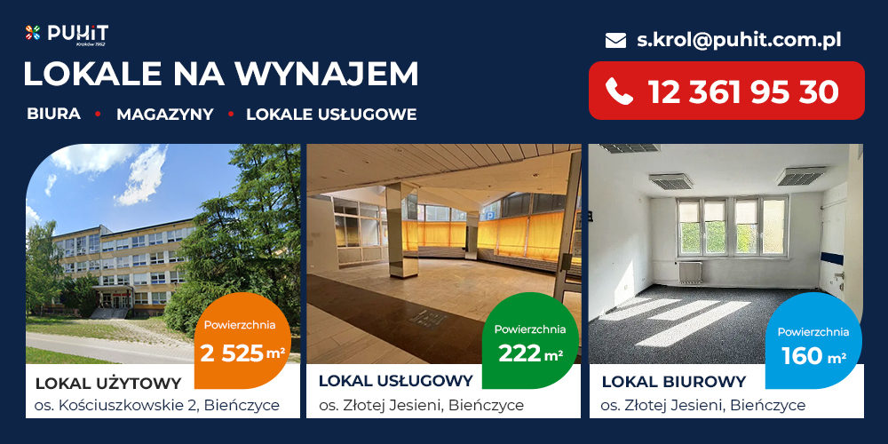 Powierzchnia komercyjna do wynajęcia w Nowej Hucie